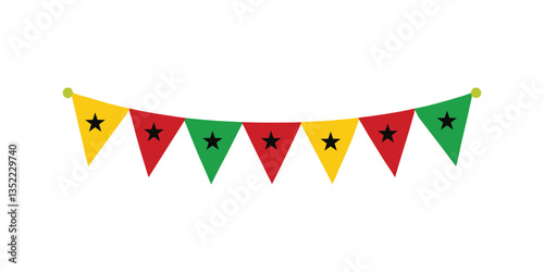 festive bunting flags with seven principles of kwa vector