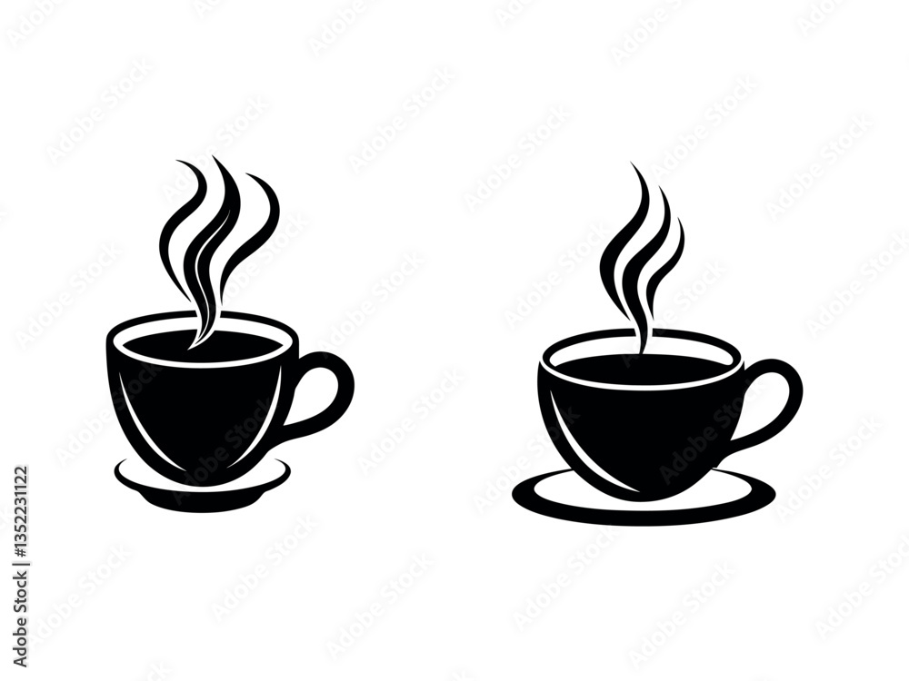 Fototapeta premium cup of coffee silhouette illustration vector 