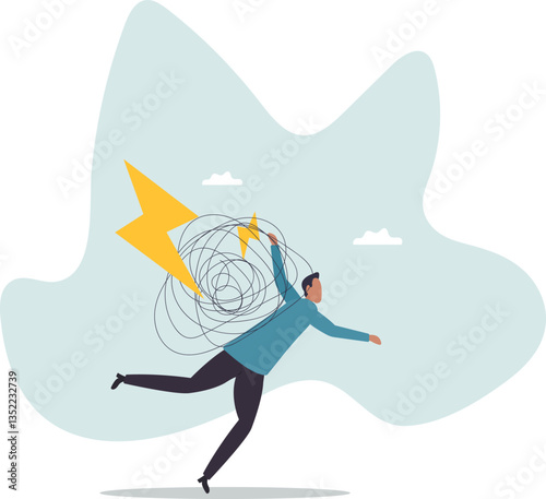 Stress burden, anxiety from work difficulty and overload, problem in economic crisis or pressure from too much responsibility .character for design