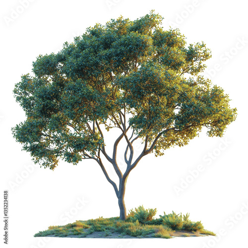 Blue-Green Tree with Wispy Foliage