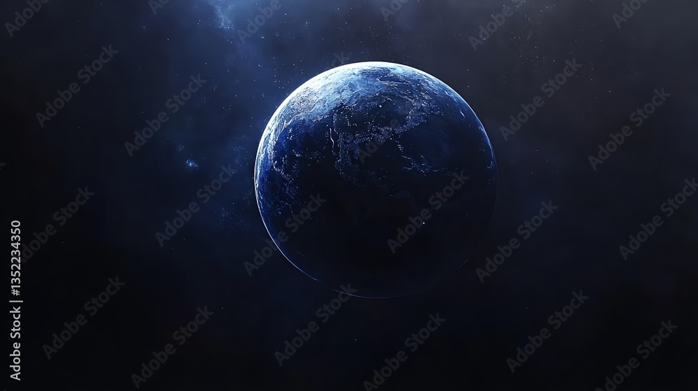 Stunning Photorealistic Image of a Planet in Deep Space Environment Stunning Photorealistic Image of a Planet in Deep Space Environment