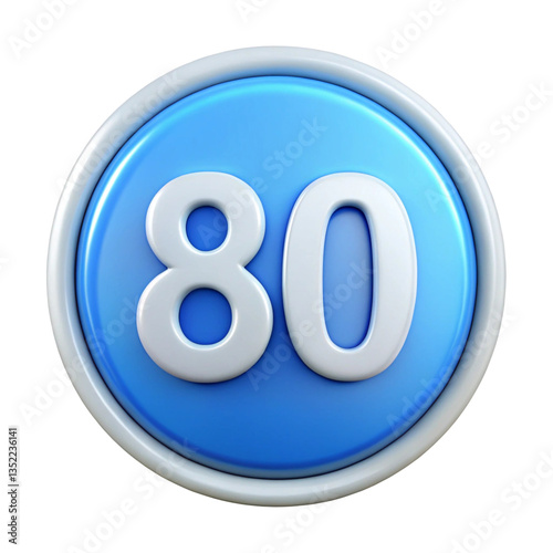 blue glossy icon on white background