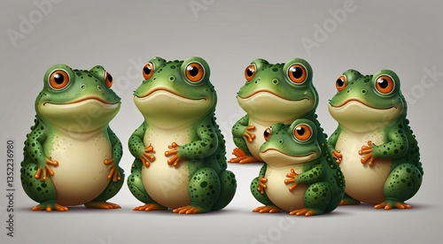 two frogs on a white background