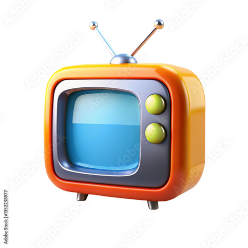 retro tv set isolated