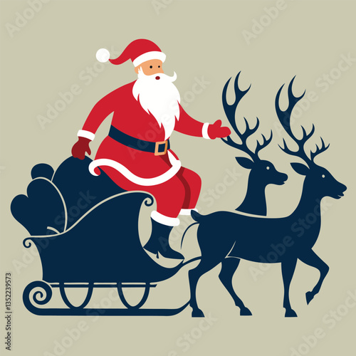 Santa clause with reindeer