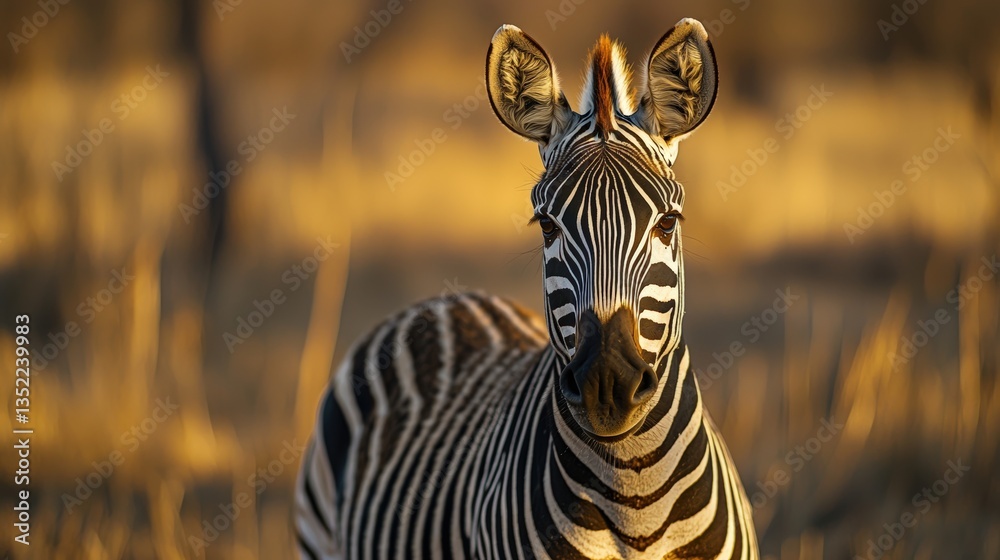 Naklejka premium a zebra standing in the grass 