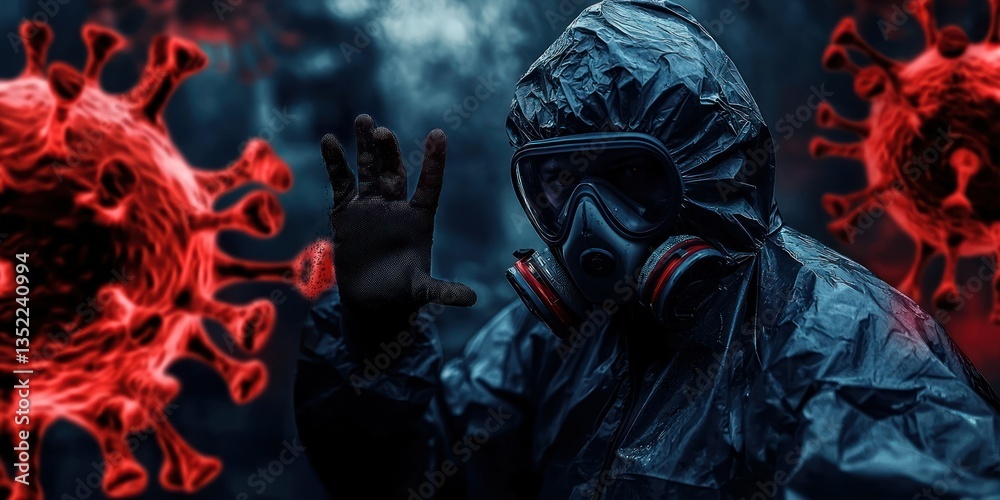 Obraz premium A hazmat officer handling a biohazard emergency