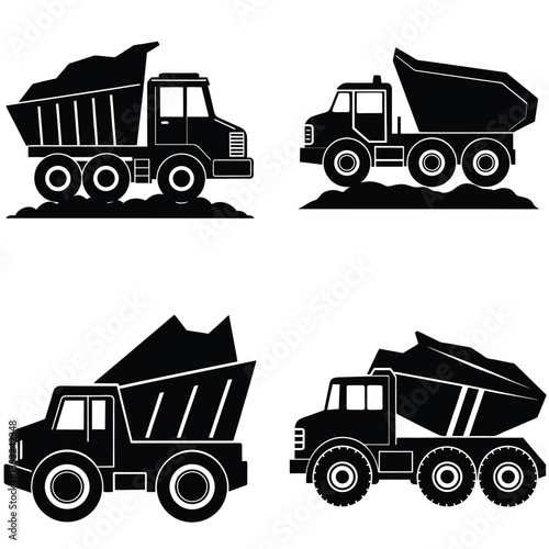 set of trucks vector, Collection of Modern Car Silhouettes vector
