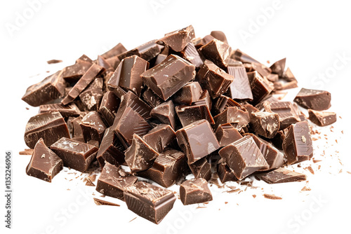 Generous Pile of Chopped Chocolate Coffee with Intense, Flavorful Aroma isolated on transparent background