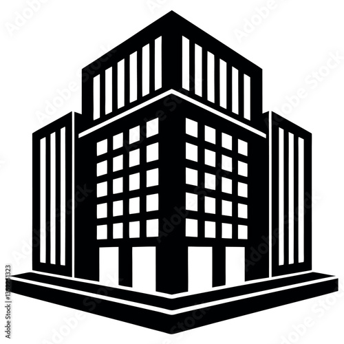 Simple office building icon compact and profession. 