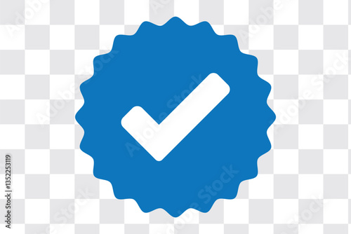 Verified badge icon tick symbol vector approved check mark icon. black blue checkmark icons - Certificate badge Quality certify icon