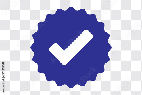 Verified badge icon tick symbol vector approved check mark icon. black blue checkmark icons - Certificate badge Quality certify icon