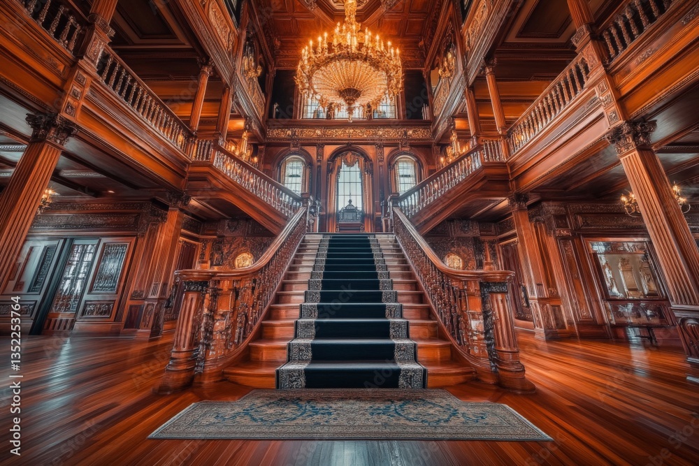 Fototapeta premium entrance of historic mansion