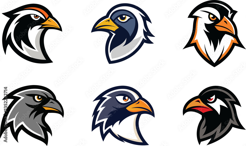 Fototapeta premium Auk head mascot logo design vector