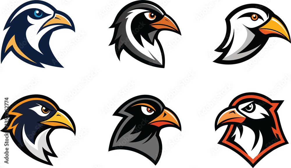 Fototapeta premium Auk head mascot logo design vector