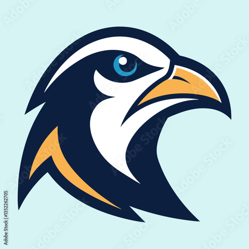 Auk head mascot logo design vector
