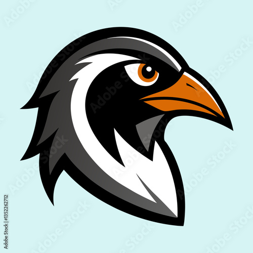 Auk head mascot logo design vector