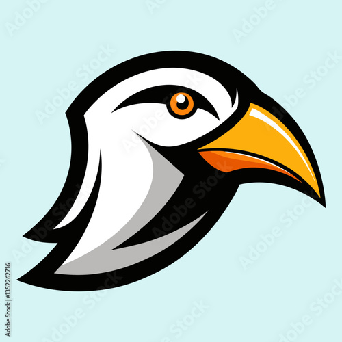 Auk head mascot logo design vector