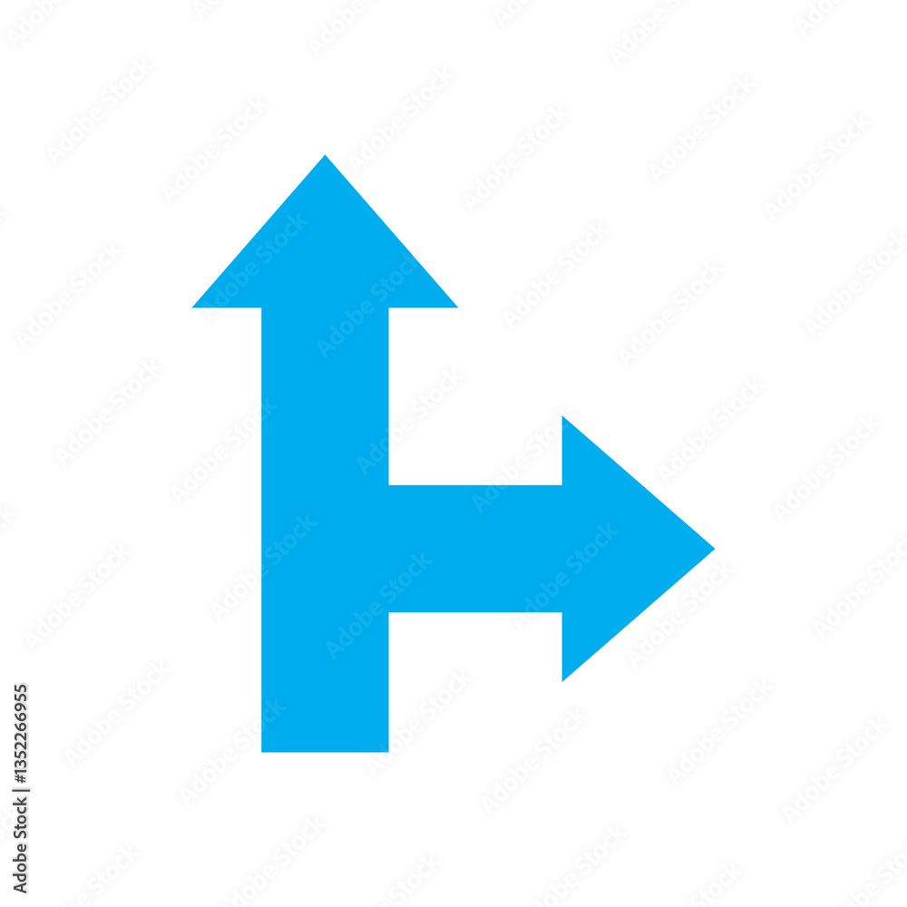 two way road direction arrow sign