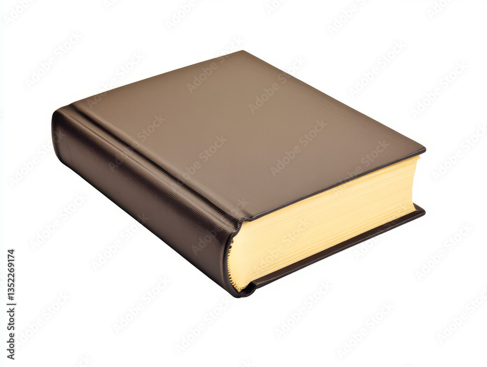 Closed Hardcover Book with Brown Cover Closed Hardcover Book with Brown Cover