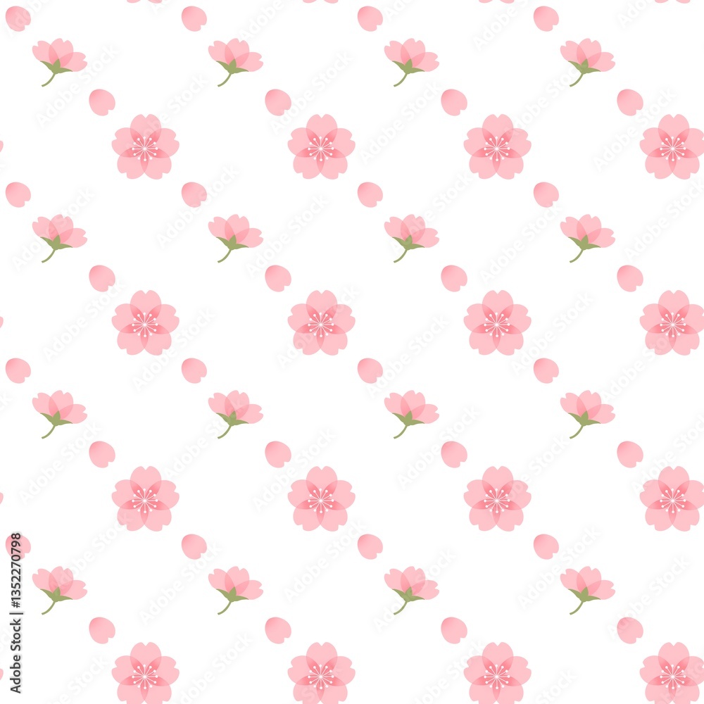 桜のシームレスパターン 背景素材 桜の花 春 白 ピンク 桜のシームレスパターン 背景素材 桜の花 春 白 ピンク