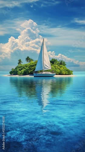 Sailing Through Tranquil Waters With Scenic Limestone Cliffs in the Background