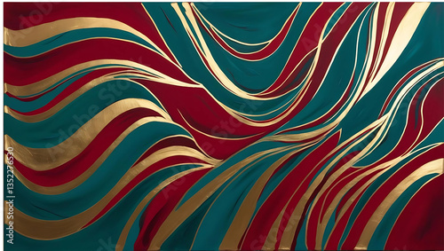 _Bold lines of vibrant shades representing fluid motion in art.  