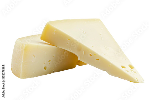 High-Quality Provolone Cheese Slice for Italian Cuisine Isolated on Transparent Background