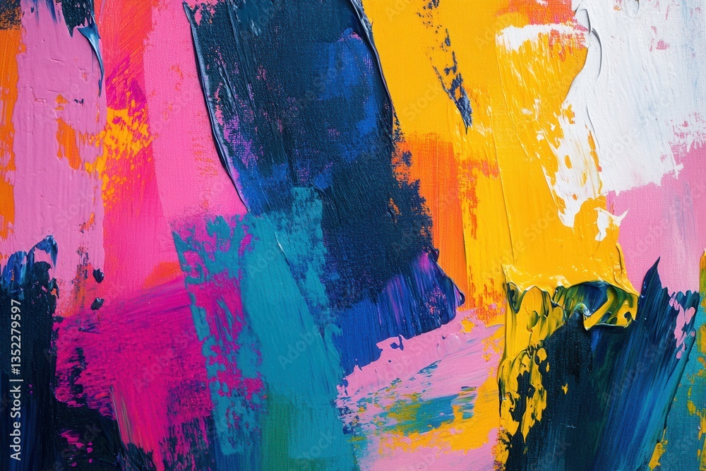 Fototapeta premium Abstract art in vibrant colors and bold brushstrokes with optimistic mood and natural lighting