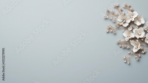 Floralinspired hair accessory featuring diamonds and crystal petals, displayed against a plain background photo