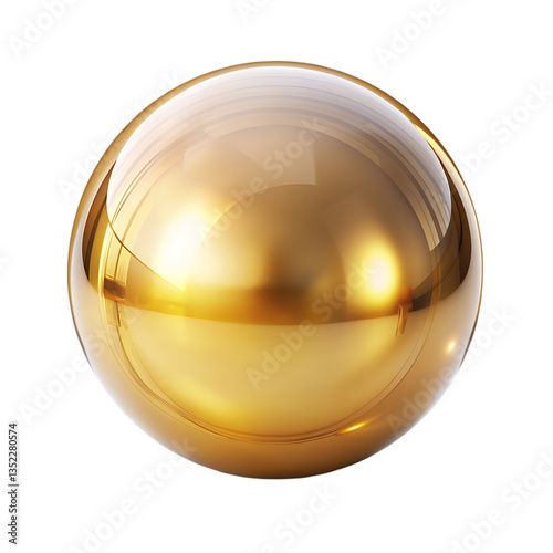 Gold Sphere, Shiny, 3D Render photo