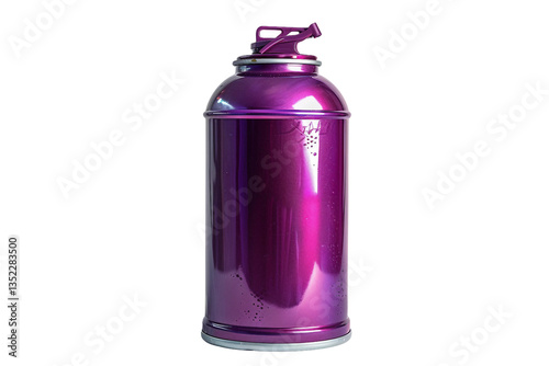 Shiny Purple Spray Paint Can for Professional Use Isolated on Transparent Background
