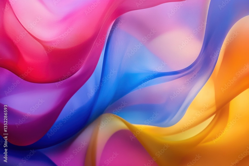 Fototapeta premium Abstract Shapes in Vivid Hues and Dynamic Composition with Soft Lighting