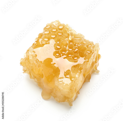 Fresh sweet honeycomb on wh...