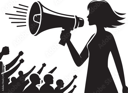 Holding a megaphone vector