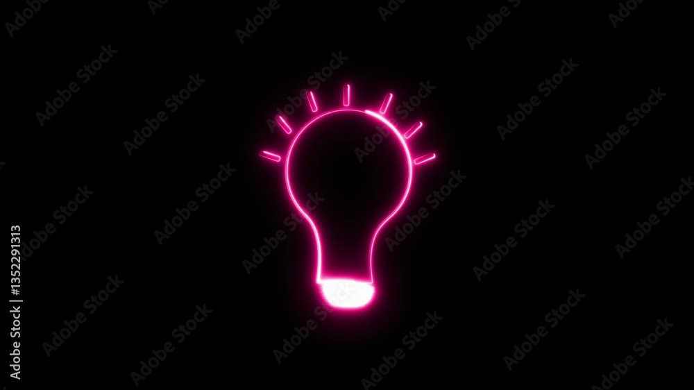 Neon Bulb Icon Animation. Neon Bulb Icon Animation.