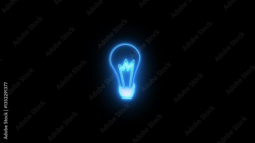 Neon Bulb Icon Animation. Neon Bulb Icon Animation.