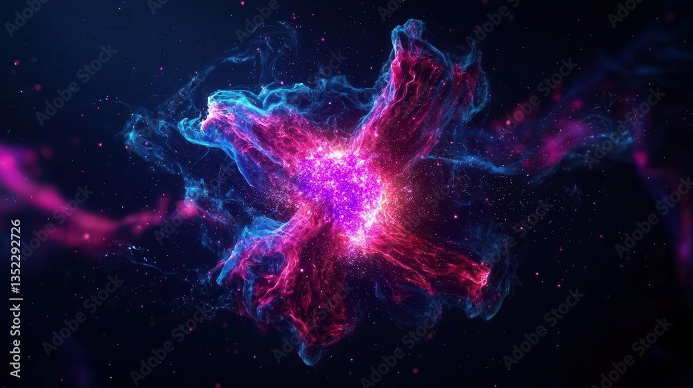 Nuclear fusion reaction inside a star, intense heat and plasma, astronomical physics, vibrant and dynamic Nuclear fusion reaction inside a star, intense heat and plasma, astronomical physics, vibrant and dynamic