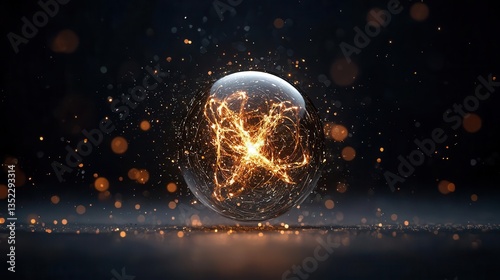 Plasma particles colliding in fusion process, dynamic and energetic, bright and glowing, quantum physics