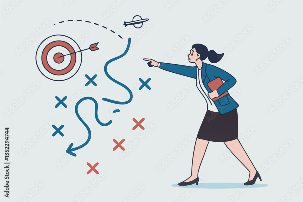 Strategy planning, method or tactic to win business reach goal, solution to avoid obstacle, path to success or discover solution to succeed concept, businesswoman present strategic plan to success. Strategy planning, method or tactic to win business reach goal, solution to avoid obstacle, path to success or discover solution to succeed concept, businesswoman present strategic plan to success.