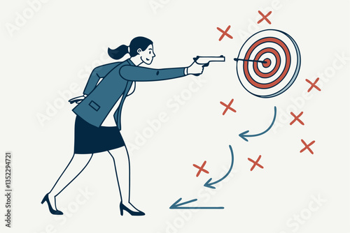 Strategy planning, method or tactic to win business reach goal, solution to avoid obstacle, path to success or discover solution to succeed concept, businesswoman present strategic plan to success.