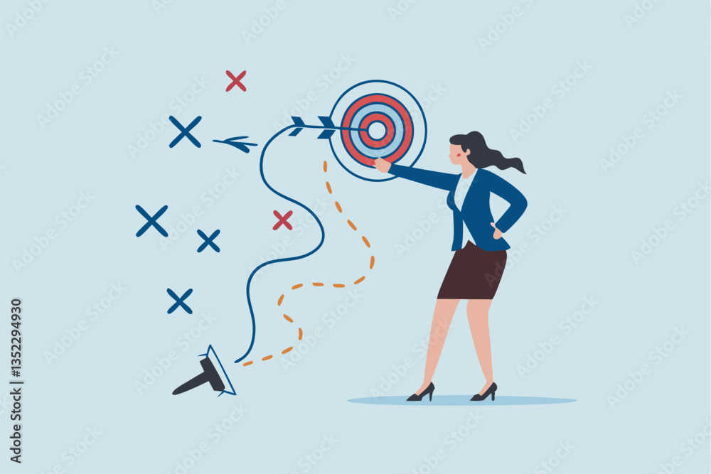 Strategy planning, method or tactic to win business reach goal, solution to avoid obstacle, path to success or discover solution to succeed concept, businesswoman present strategic plan to success. Strategy planning, method or tactic to win business reach goal, solution to avoid obstacle, path to success or discover solution to succeed concept, businesswoman present strategic plan to success.