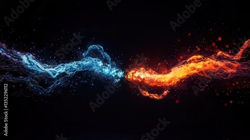 Plasma particles colliding in fusion process, dynamic and energetic, bright and glowing, quantum physics