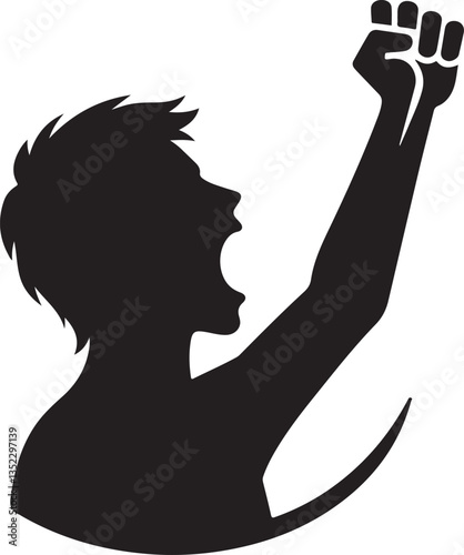 Angry protester illustration