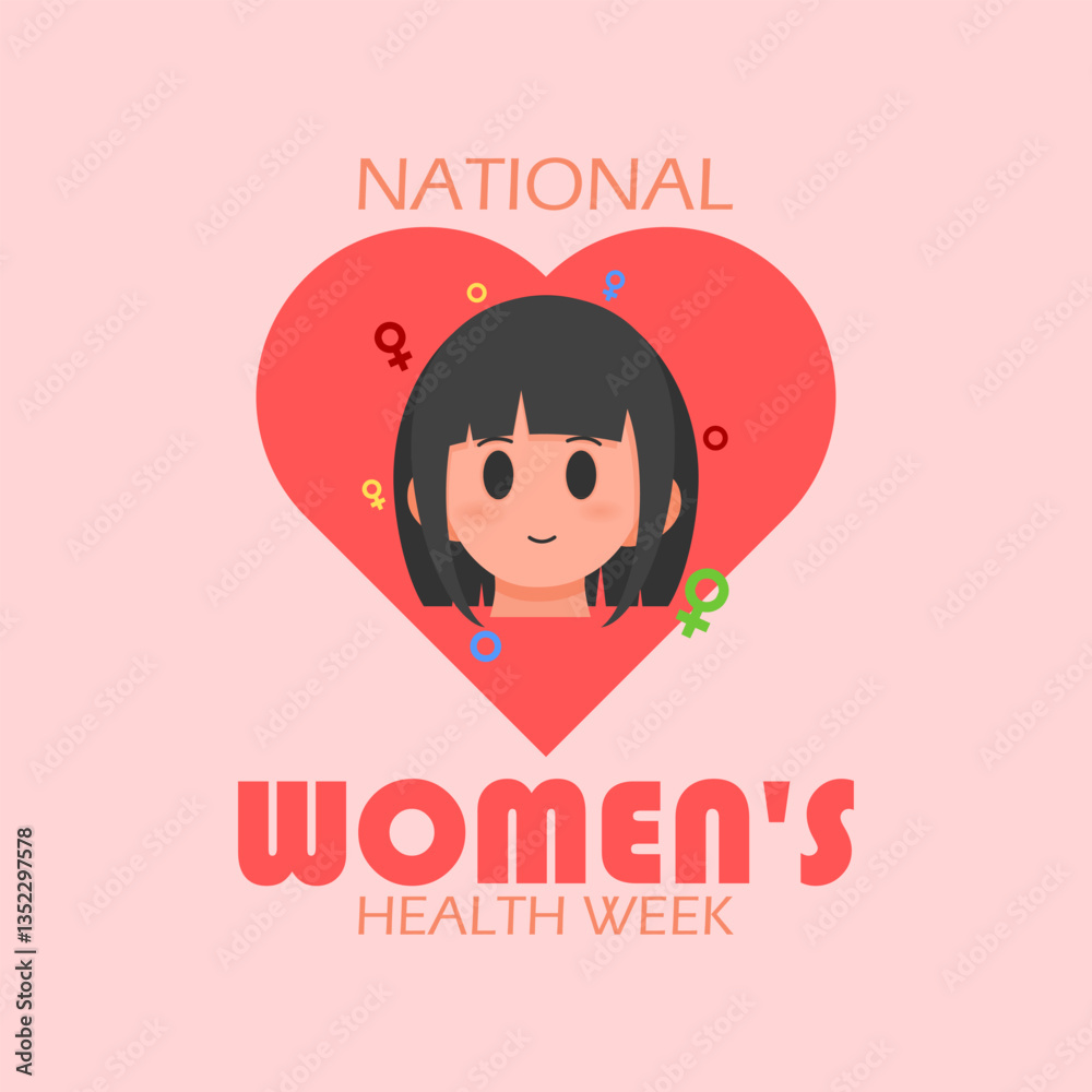 Vector graphic of National Women's Health Week ideal for National Women's Health Week celebration. Vector graphic of National Women's Health Week ideal for National Women's Health Week celebration.