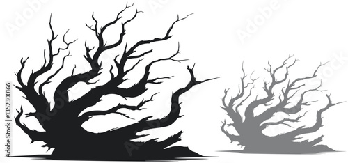 Wooden Logs Silhouettes, Wooden Logs Silhouettes tree, Dead tree vector set
