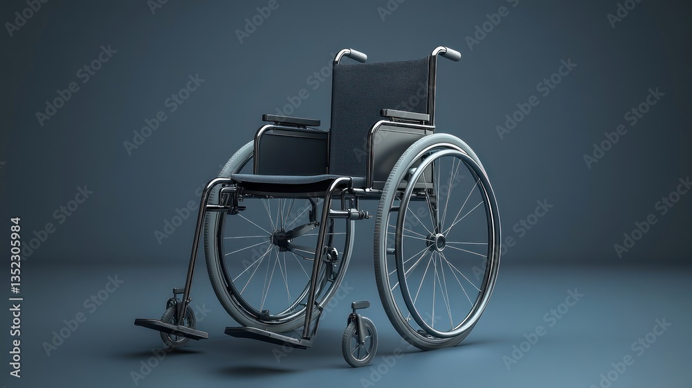 A Modern Wheelchair on a Neutral Background A Modern Wheelchair on a Neutral Background