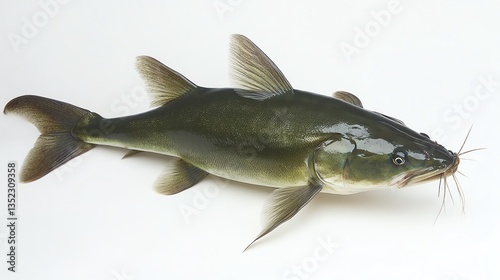 Green catfish on White background