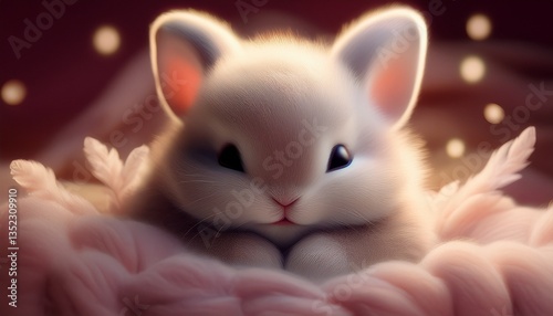 white rabbit on a dark background