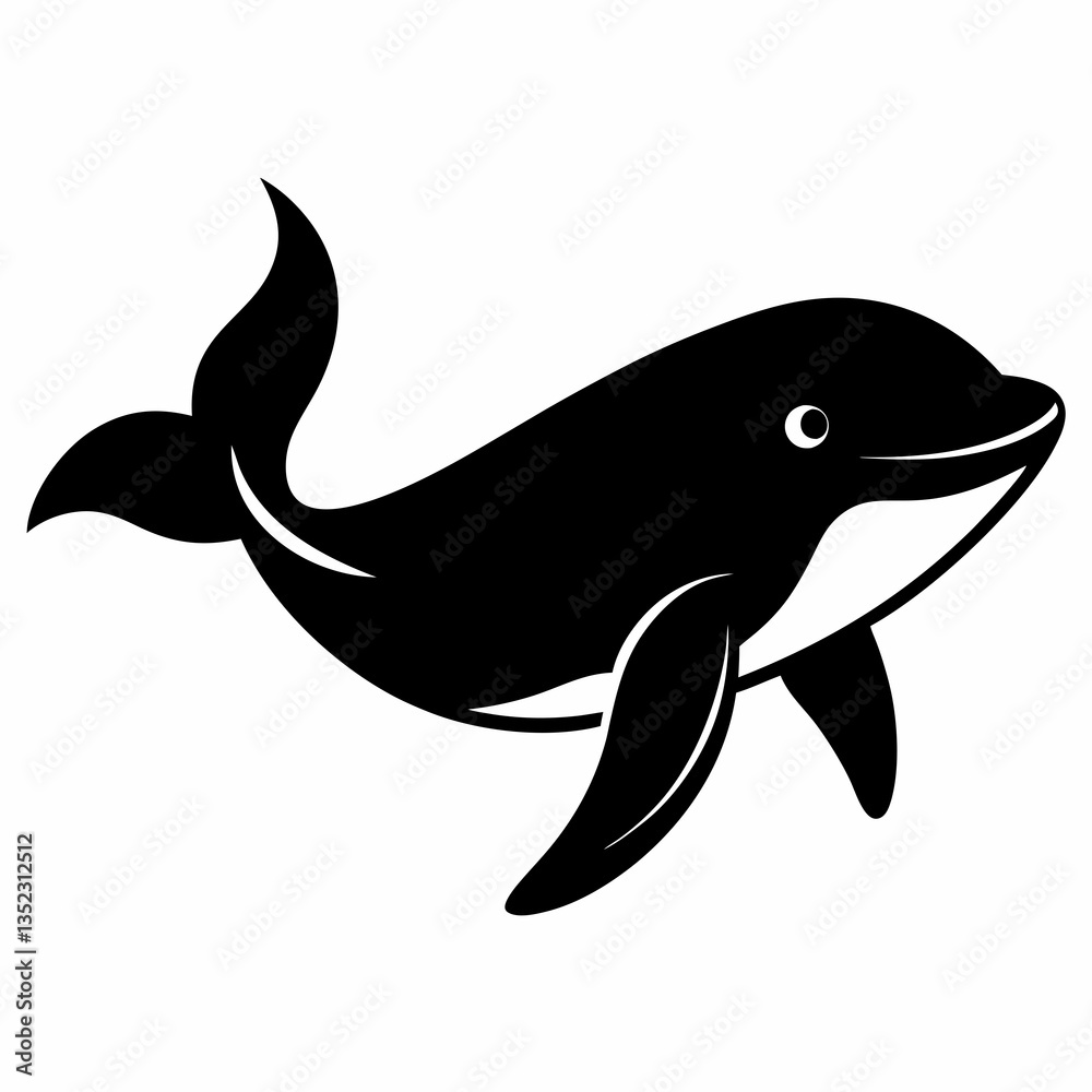 Clean Whale Vector Silhouette Clean Whale Vector Silhouette